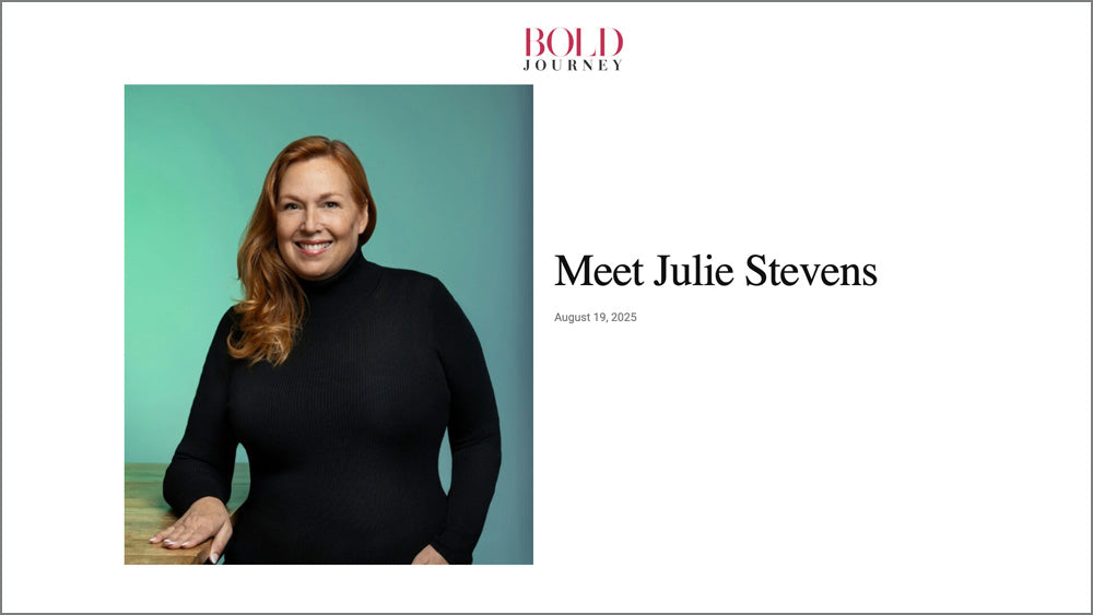 Cover Photo of Julie Stevens for Bold Journey Articls Meet Julie Stevens